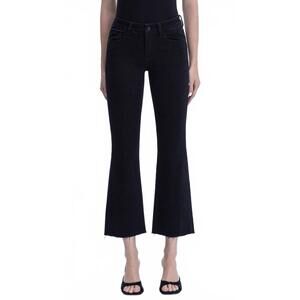 NEW LOVERVET mid rise raw hem bootcut jean in jet black